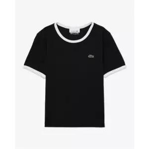 라코스테 26SS 여성 링거 반팔 티셔츠 TF902E-56G 031(블랙) 436690