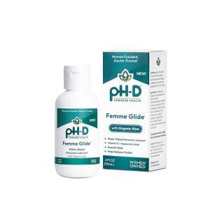 pHD 여성 건강 팜므 글라이드 개인 윤활제 알로에 베라 비타민 E 및 히알루론산을 포함한 수성 수분 공급 포뮬러 2온스