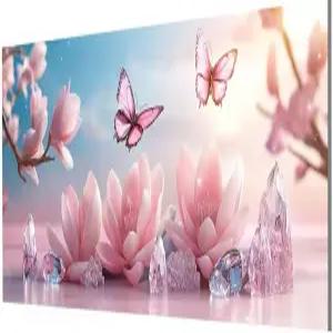 숫자 유화 나비 페인트 바이 넘버 꽃 Paint by Numbers 수공예 키트 DIY 색칠공부 수제 그림 초보자 집 벽