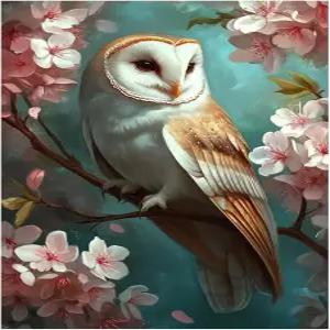 숫자 유화 부엉이 색칠 그림 수공예 키트 꽃 페인트 바이넘버 수제 초보자 그리고 아크릴 물감 브러시