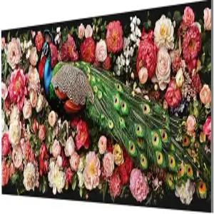 숫자 유화 공작 페인트 바이 넘버 꽃 Paint by Numbers 수공예 키트 DIY 색칠공부 수제 그림 초보자 집 벽