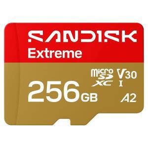 SANDISK 256GB 익스트림 마이크로SD UHSI 카드 - 최대 245MB/S 읽기 속도 및 170MB/S 쓰기 5.3K 비디오 4K UHD 액션캠 드론 안드로이드 기기용 고성능 SDSQXH9256GGZ6MA