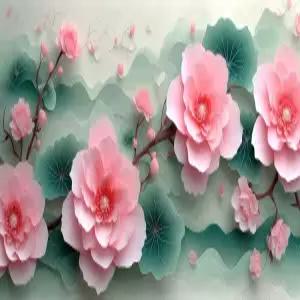 숫자 유화 손그림 선물 페인트 바이넘버 핑크 꽃 DIY 번호 키트 캔버스 성인 및 초보자용 브러시/아크릴