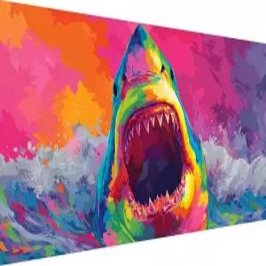 숫자 기름 상어 Paint by Numbers 색칠공부 손으로 직접 칠하기 디지털 DIY 초보자용 간단 키트에 따라