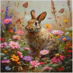 토끼 숫자 유화 색칠하기 수제 키트 꽃 DIY 아트 그림·수공예 벽화 페인트 바이넘버 가을 장식 캔버스 벽