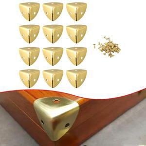 나사로 안전 수호자 자리 코너 보호 나무 케이스 12pcs 2.5x2.5x2.5cm 블랙 골드 데스크 장식
