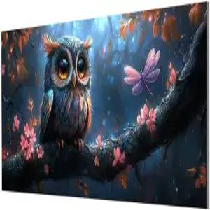 숫자 유화 부엉이 페인트 바이 넘버 꽃 Paint by Numbers 수공예 키트 DIY 색칠공부 수제 그림 초보자 집