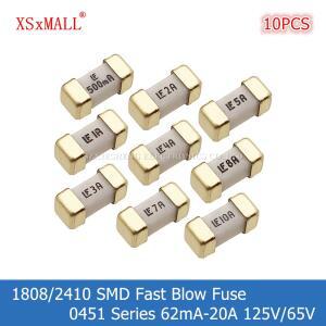 유리관퓨즈 휴즈 10PCS 18082410 SMD 2A 500MA 125V65V 20A 100MA 62MA 12A 200MA 블로우 375MA 8A 고속 0451 15A 퓨즈 1A 5A 10A 4A 750MA 3A 7A
