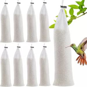 GXXMEI 8PCS 3.9 x 15.7 야외용 내구성이 뛰어난 엉겅퀴 씨앗 공급 주머니용 흰색 핀치 양말 공급기 정원