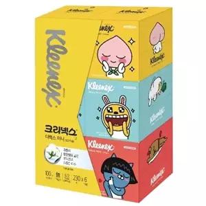 [유한킴벌리]고품질 TBZ 크리넥스 디럭스미니1 2티슈 230매6입 박스 6개입 사각티슈 각휴지 곽휴지 각티슈