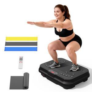 림프 배액을 진동판 운동 기계 파워 진동 드 쉐이크 보드 400파운드 용량 피트니스 플랫폼 저항 밴드 여성 남성 체 감량 선물