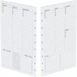 디스크바운드 날짜가 없는 주간 계획 용지 리필 120 GSM 80매/160페이지 해피 플래너 9 프리 펀치 인서트