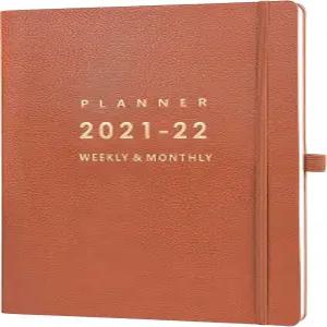 2021-2022 플래너 - 주간 및 월간 학술 7월 2022년 6월 8.5인치 x 11인치 펜 홀더 캘린더 스티커 내부 포켓