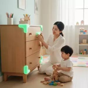 야광 실리콘 가구 모서리 안전가드 40mm 10개입 충격방지 커버