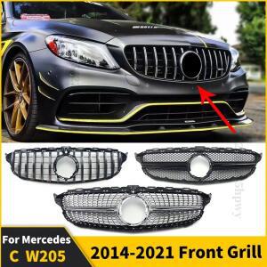 GT 다이아몬드 앞 범퍼 그릴 메르세데스 W205 벤츠 C 2014-2021 C180 쿠페 AMG 튜닝