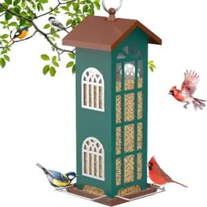 야외용 금속 새 모이통 방수 및 방청 간편한 청소 치카디 골드핀치 카디널 참새를 끌어들이는 야생