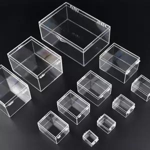 호환  10pcs 투명 플라스틱 상자 사각형 직사각형 방진 내구성 포장 상자 보석비즈공예품 보관 케이스