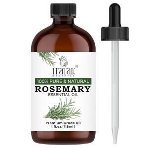 트라탁 오가닉스 로즈마리 에센셜 오일 4 Fl Oz 100 및 오일과 프리미엄 드로퍼 헤어 케어 오일링 두피 마사지 아로마테라피 케어