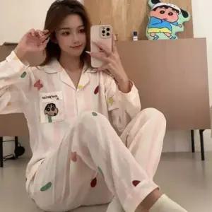 포뇨2 여친 바지 면 가을 파자마 긴팔 편안하고 귀여운 캐릭터 실내복 세트 OPH3