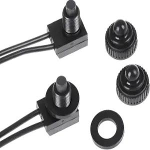MUQIDA 2 PCS 방수 푸시 버튼 스위치 4.5 인치 라인이 있는 KP-107 12V 온/오프 SPST 자동차 트럭 오토바이