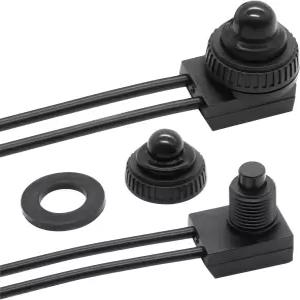 Sun Walker 2 PCS KP-107 방수 푸시 버튼 스위치 4.5인치 라인의 12V 온/오프 SPST RV 라이트 자동차