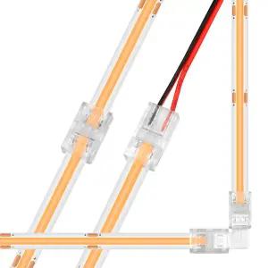 호환  COB LED 스트립 커넥터 L 모양 코너 커넥터 8mm 10mm 2pin SMD COB 5050 2835 단색 테이프 조명 고정