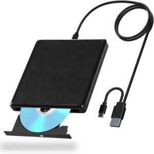 노트북용 외장 CD/DVD 드라이브 USB 3.0 및 Type-C 버너 확장 데이터 케이블이 있는 플레이어 Mac OS