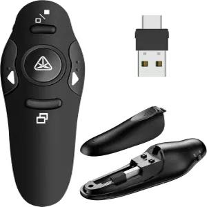 프레젠테이션 리모컨 파워포인트 USB A 및 C 무선 프레젠터 Mac용 RF 2.4GHz 슬라이드 어드밴스터 키노트