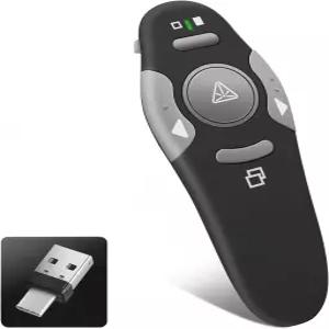 프레젠테이션 클리커 리모컨 타입 C USB 무선 발표자 파워포인트 Mac Windows 노트북용 슬라이드 어드밴스