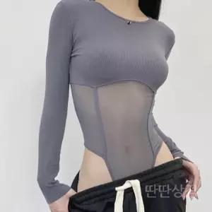 하이레그프로필의상 우아한 촬영 하이레그 라운드 시스루 바디수트 바디프로필 필라테스 의상
