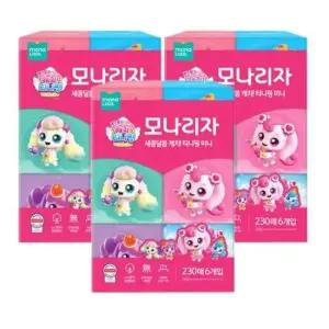모나리자각티슈 모나리자 미용티슈 캐치티니핑 미니각티슈 230매x6입x3팩