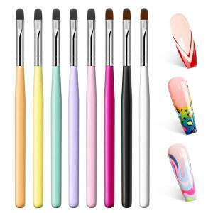 무실란 네일 아트 브러시 세트 8PCS UV 젤 폴리 익스텐션 디자인용 파우더 팁 빌더 페인팅