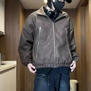 샤오원샵 남친 빈티지 가을 키작남 항공 점퍼 무스탕 PU가죽 자켓 시크 야상 폭스 터틀넥 야구복 꾹3