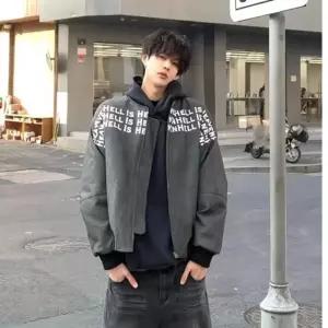 샤오원샵 남친 키작남 항공 점퍼 야구 봄가을 레터링 레더 시크 루즈핏 재킷 꾹3