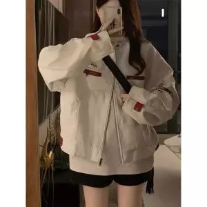 샤오원샵 남성용 점퍼 숏 키작남 항공 코트 라이더 봄가을 자수 자켓 시크 레더 꾹3