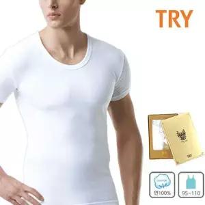 [하프클럽/셀러허브_여성트랜드패션]TRY 100수 반팔 남자런닝 셔츠 면100 1매