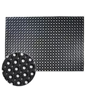 블랙 생고무매트 타일 바닥재 60x80x0.5cm