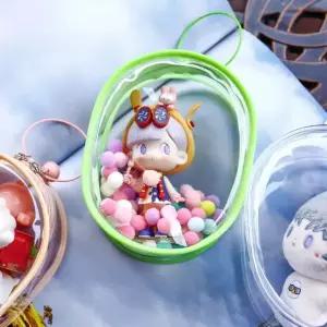 [하프클럽/]인형파우치 원형 가방 투명 이동용 미니 pvc 13cm 볼 키링