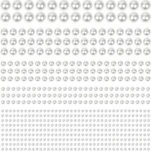 556Pcs 헤어 펄 제작용 3/4/5/6/8mm 셀프 접착 진주 스티커 페이스 네일 메이크업 및 DIY 장식 액세서리용