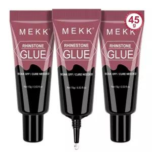 MEKK 네일 45g 초강력 무와이프 젤 매력 크리스탈 비즈 보석 다이아몬드 경화 및 DIY 아트에 필요한 3D
