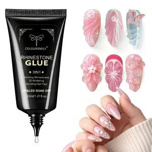 컬러스마일 30ML 초강력 3D 네일 아트 보석 다이아몬드 매력 및 장식용 UV/LED 램프 경화 접착 젤 DIY 매니