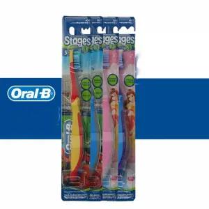 오랄비 어린이칫솔 3단계 5-7세용 4개유아 치솔 ORALB 브랜드 스테이지오리지널 가정용 비치용 대용량 키즈