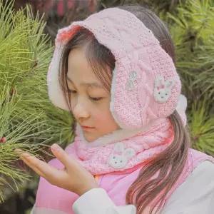 로라앨리 아동 털모자 넥워머 방한 목도리 세트어린이머플러 퍼목도리 털목도리 키즈