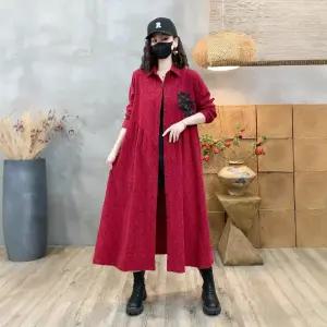 손오반 가을 원피스 여사친 롱 데일리룩 럭셔리정장 빈티지핏 면마 트렌치 다크 카디건 KUK3