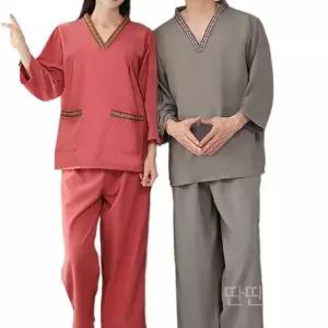 7부찜질방복 큰사이즈 사우나 마사지숯가마 커버웨어 세트 업소용 찜질복 유니폼 옷
