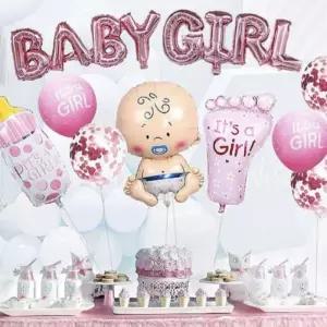 베이비 걸 보이 풍선 세트장식 파티 칼라 컬러 용품 홈파티 파티용 은박 알파벳 생일가랜드 레터링 벽장식