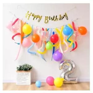 생일파티 풍선 가랜드세트 생파장식 문자 은박 레터링 장식용 용품 가랜드 벽장식