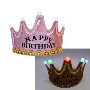 LED 생일파티 왕관 머리띠 만들기_10인_분홍LED 용품 소품 글리스터