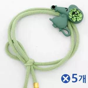 오너클랜 TBZ 큐빅포인트 눈웃음 쥐 머리끈 그린x5개 데일리헤어끈 데일리헤어끈 머리고무줄