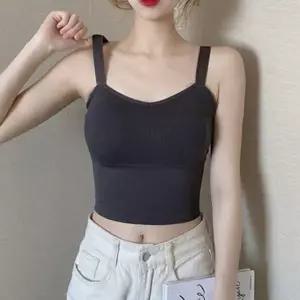 [하프클럽/]여성용 탈착식 어깨끈 패드 튜브탑 나시 티셔츠